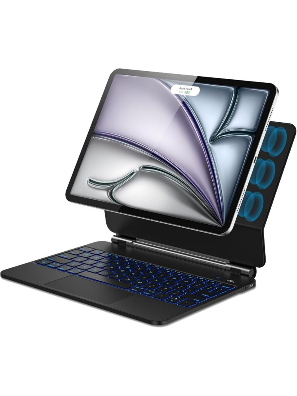 iPad Air 11" Case with Keyboard, Floating Stand & 7 Backlit Colors - Stylish